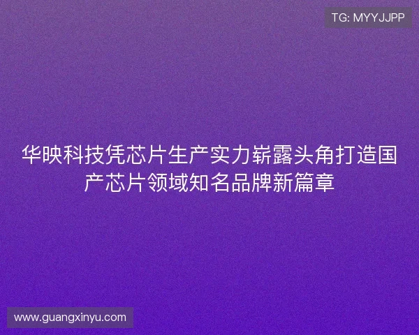 华映科技凭芯片生产实力崭露头角打造国产芯片领域知名品牌新篇章